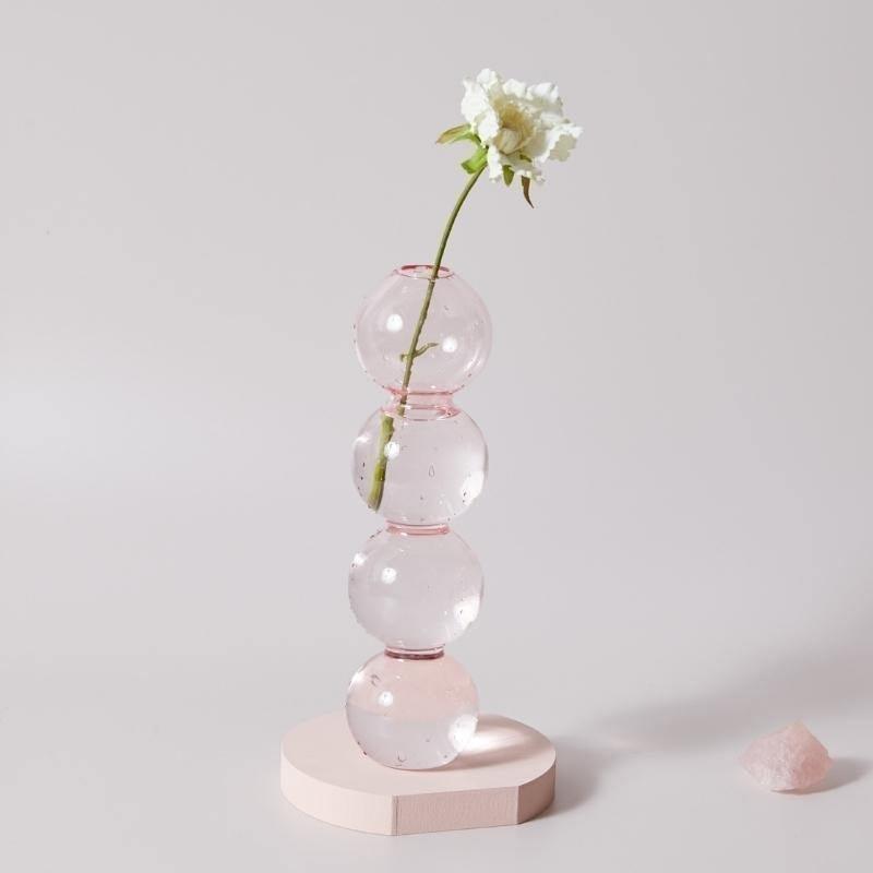 Pink Glass Taper Candle Holder & Vase Collection