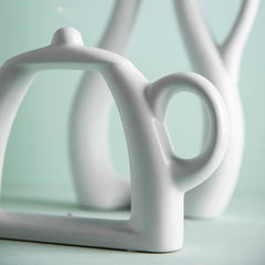 White Ceramic Tea Time Vases