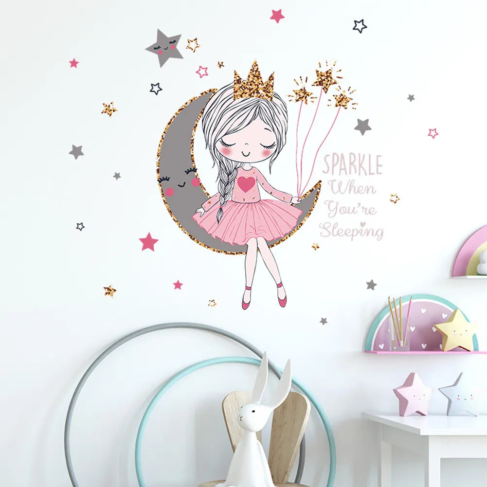 Princess On The Moon Wall Sticker