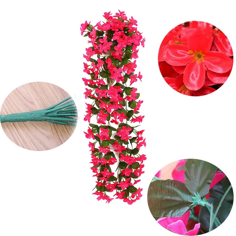 Violet Artificial Flower Party Decoration Simulation Valentine's Day Wedding Wall Hanging Basket Flower Orchid fake Flower