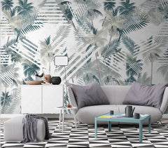 Tropical forest palm trees Mural