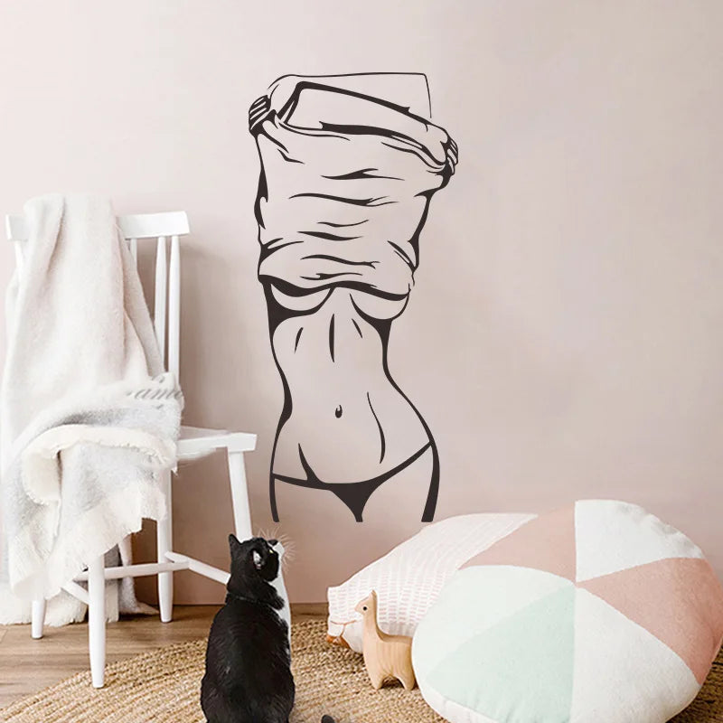 Sexy Girl Wall Sticker Creative Living Room Bedroom Decoration Mural Art Decals Wallpaper Home Decor Poster Fitness Stickers