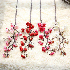 Plum Cherry blossoms Artificial Silk flowers flores Sakura tree branches Home table living room Decor DIY Wedding Decoration