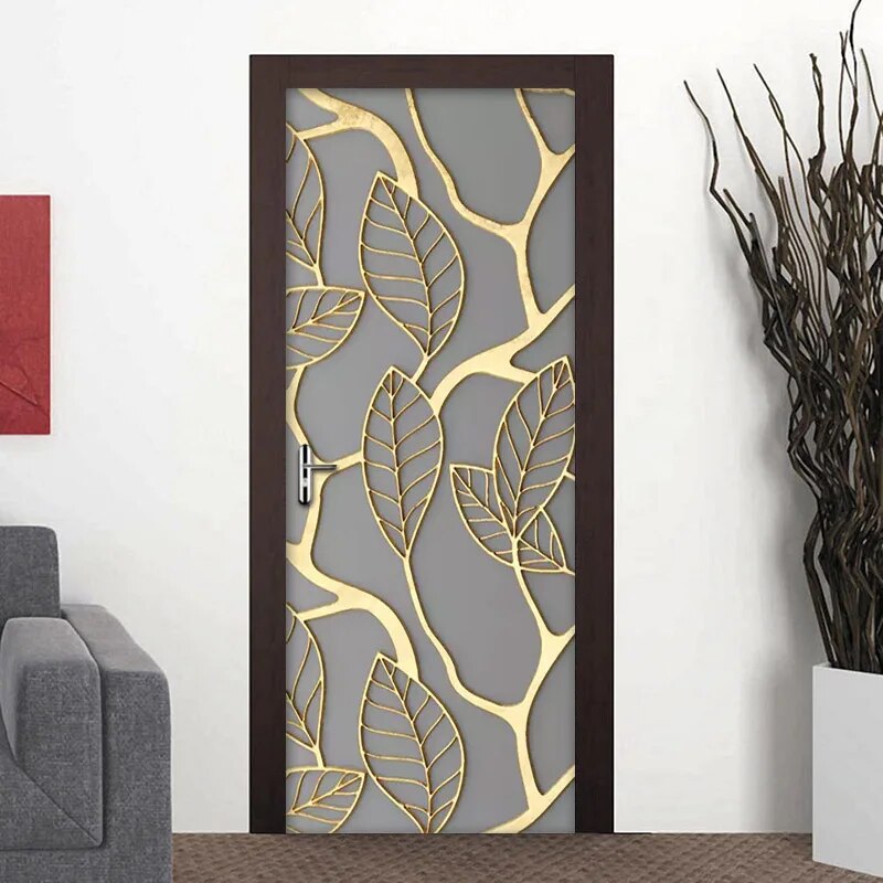 Golden Leaves 3D Door Sticker