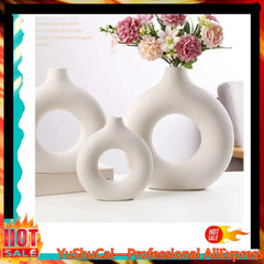 Nordic Circular Hollow Ceramic Vase