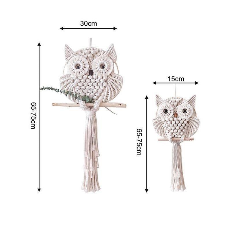 Handmade Owl Macrame Wall Hanging Tapestry