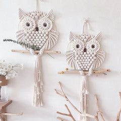 Handmade Owl Macrame Wall Hanging Tapestry