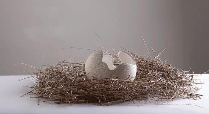 Hani White Cracked Egg Vases