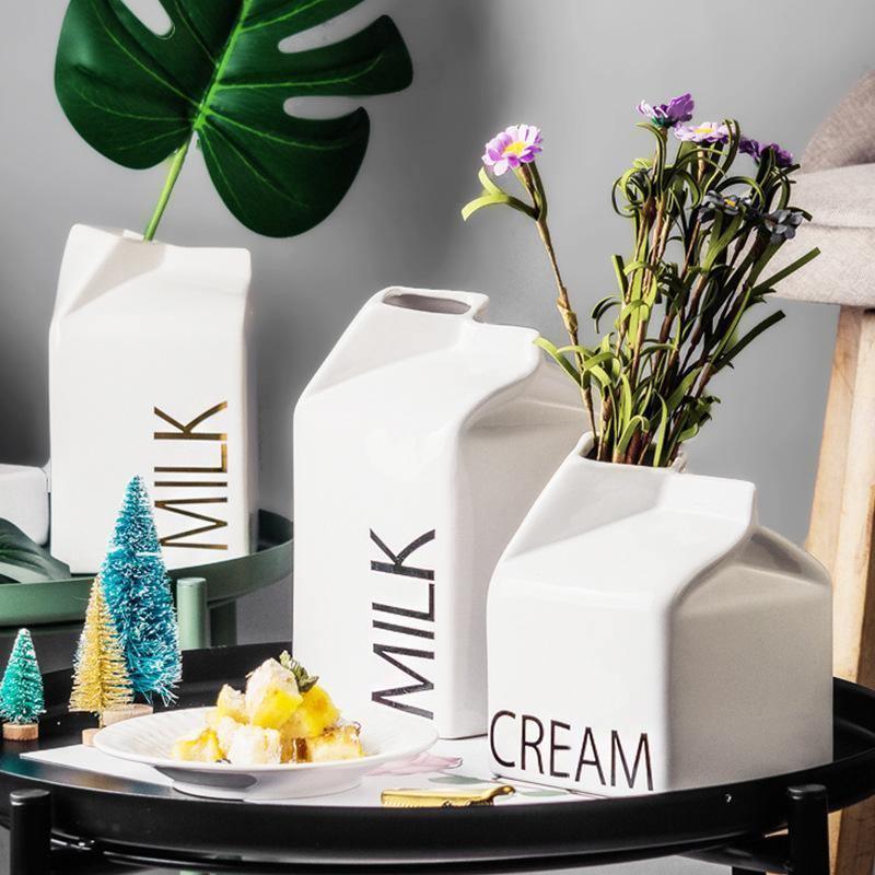 Cream Milk Vases