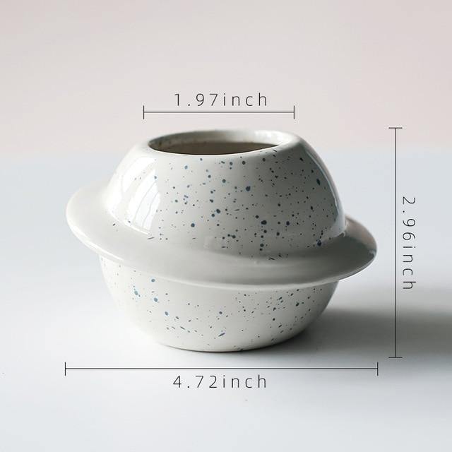 Galaxy Planet Ceramic Planter White Speckled | Sage & Sill