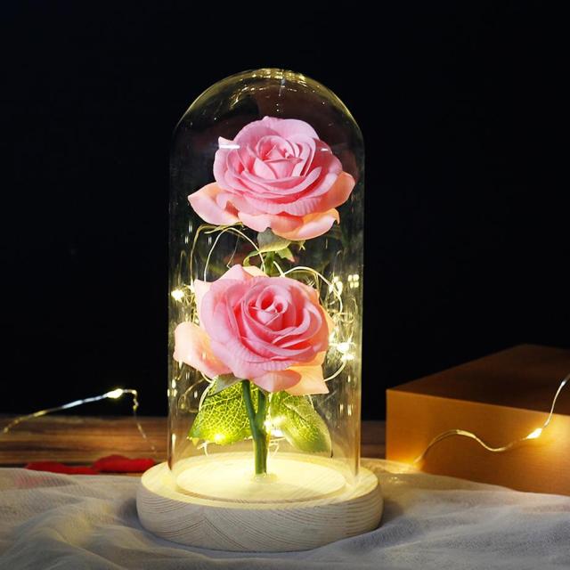 LED Eternal Flower Double Rose