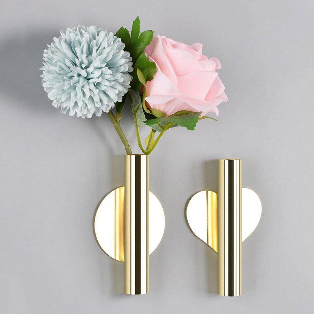 Modern Wall Mounted Metal Tube Vase