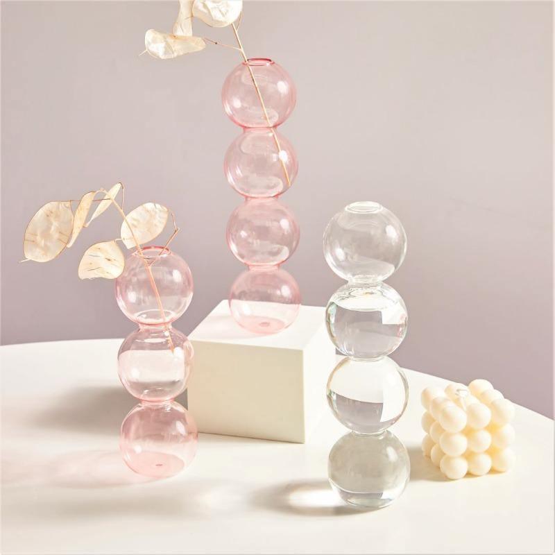 Pink Glass Taper Candle Holder & Vase Collection