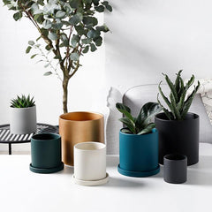 Colorful Classic Round Ceramic Pot Planter