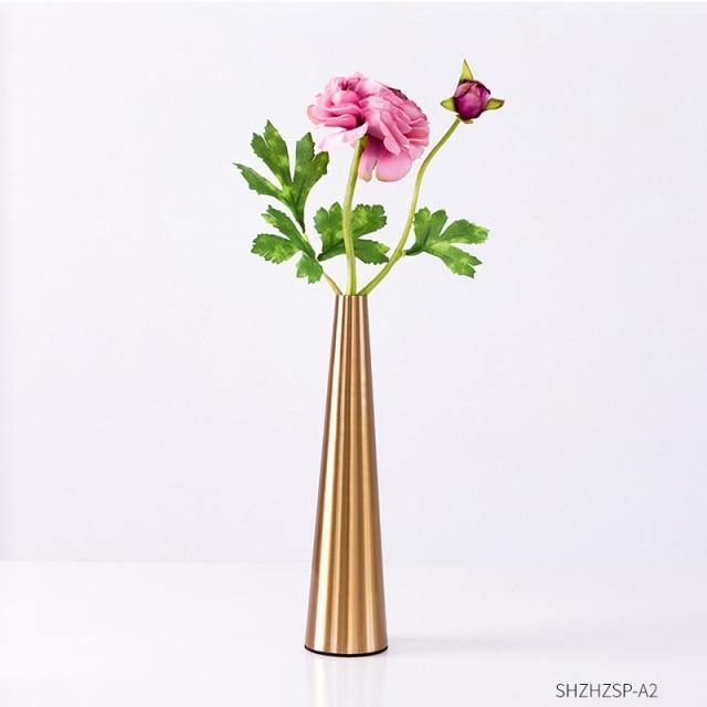 Gold Metal Cone Vase