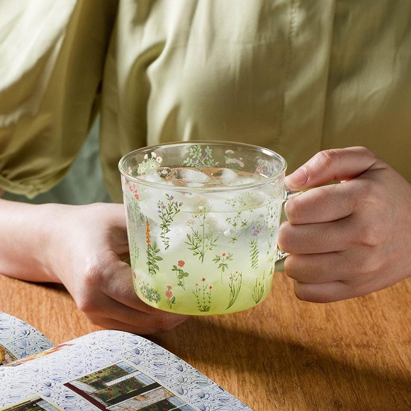 Flora Glass Mug + Cup