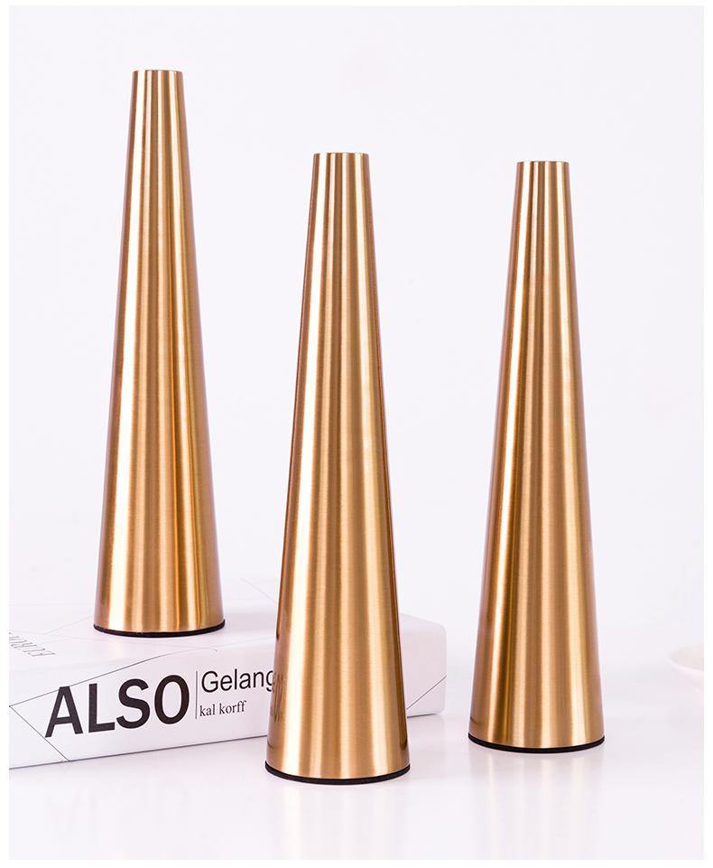 Gold Metal Cone Vase