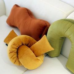 Velvety Retro Shapes Pillow