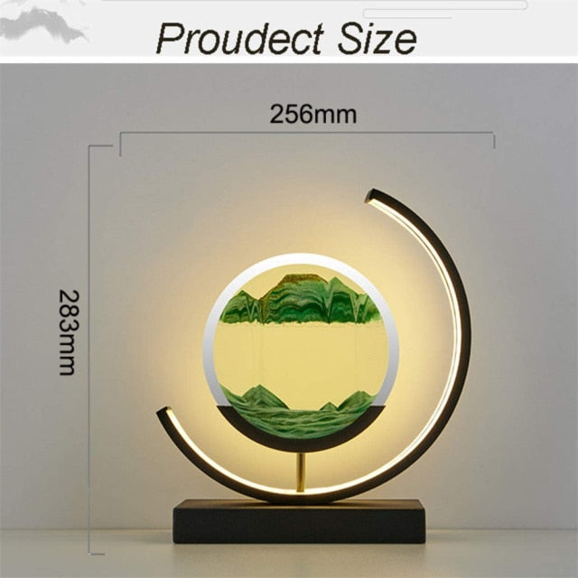 Moving Sand Art Picture Round Glass 3D