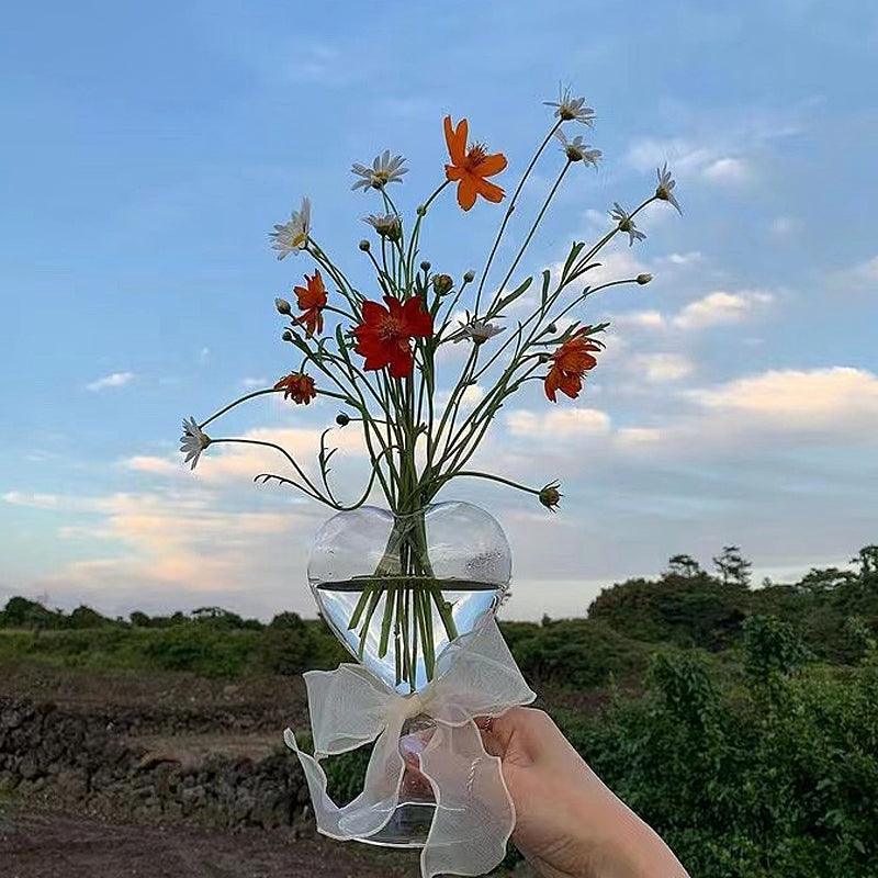 Cupid Glass Heart Vase