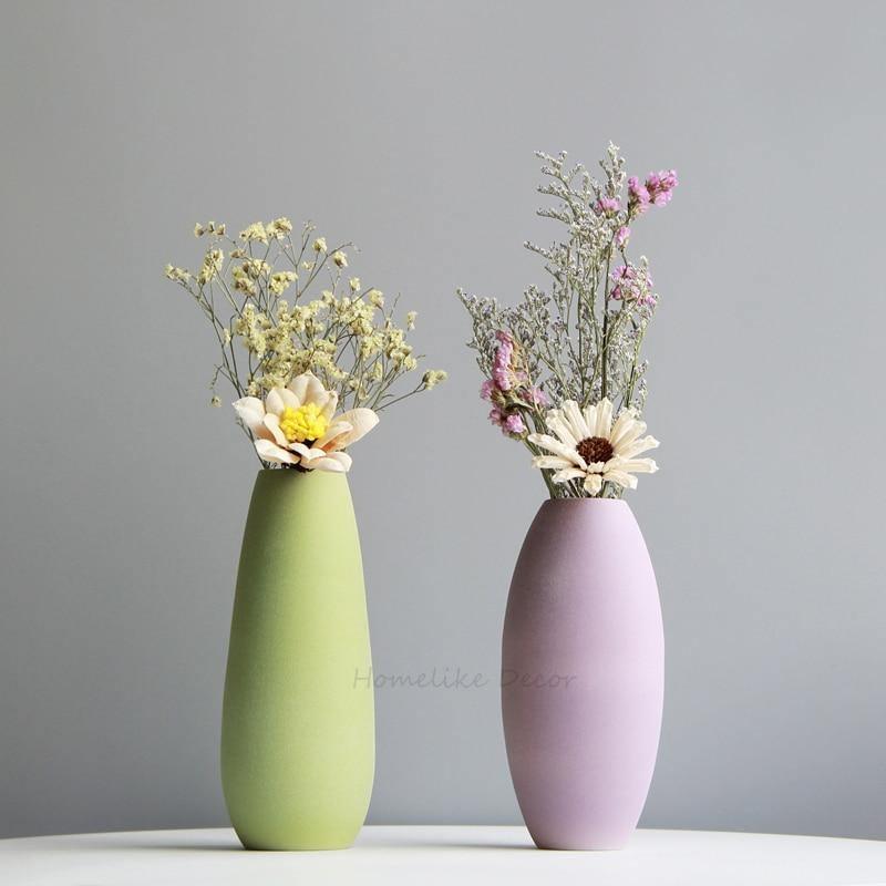 Soft Colored Ceramic Flower Vases